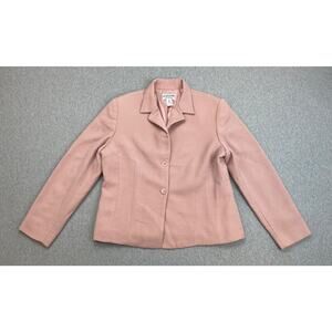 Pendleton Blazer Womens 12 Pink 100% Virgin Wool Long Sleeve 2 Button Lined